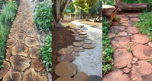 Using Wood Cookies for a Garden Path