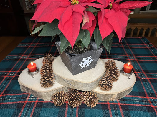 DIY Rustic Holiday Table Decor with Wood Cookes